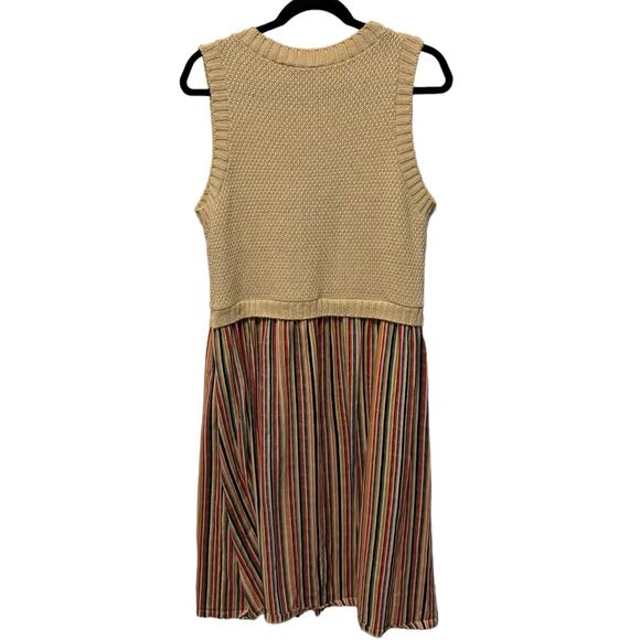 Zara contrasting sweater striped skirt midi sleevless dress sieze large - Picture 6 of 14